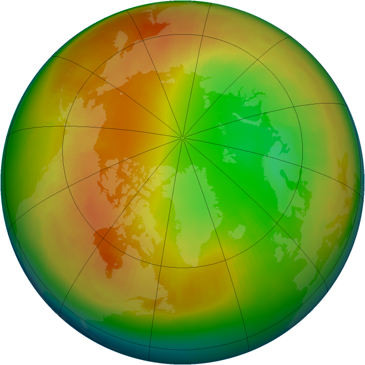Arctic ozone map for February 2003